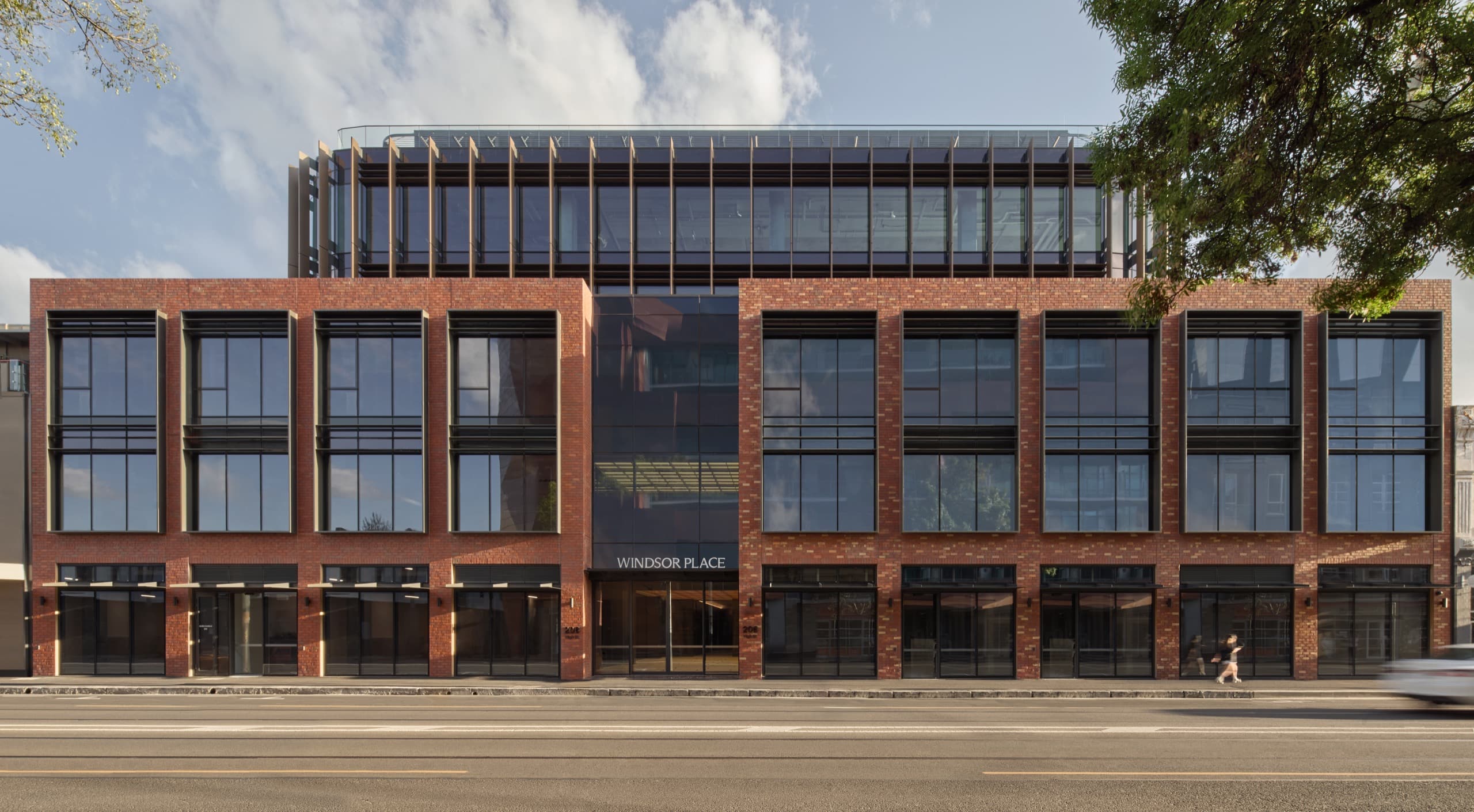 Front view of building.